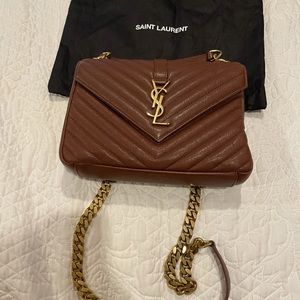 Saint Lauren College Large in quilted Leather YSL Bag